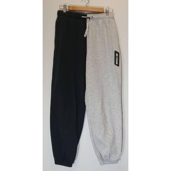 Staud new balance womens medium jogger pants wide leg baggy gray black - Picture 2 of 9